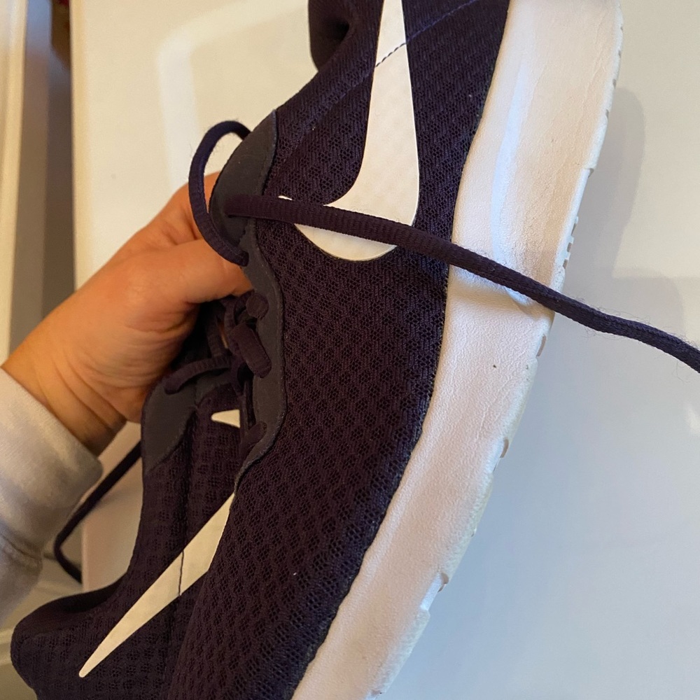 Nike Women's Dark Purple Athletic Shoes with White Swoosh
